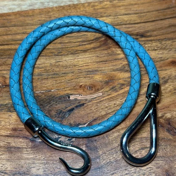 HERMES Jumbo H BRACELET doble wrap with turquoise leather. - Picture 2 of 8